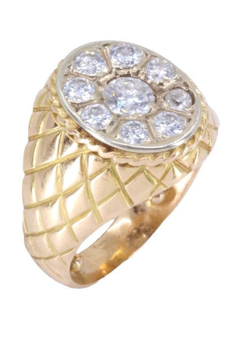 Bague CHEVALIÈRE PAVAGE DIAMANTS 58 Facettes 069451