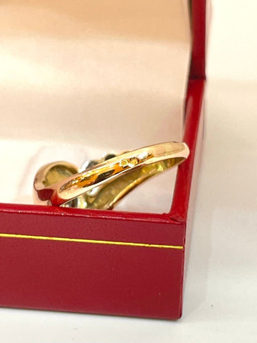 Bague Bague ancienne or rose et blanc trilogie de diamants 58 Facettes