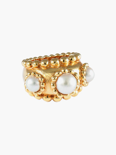 Bague 55 Chanel - Bague Modèle "Baroque" Perles et Or Jaune 58 Facettes