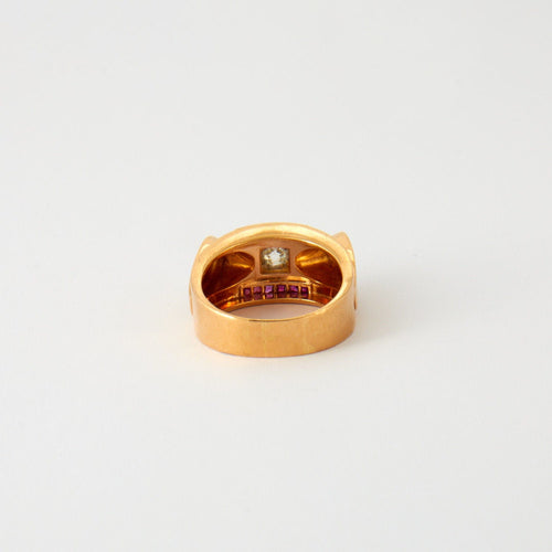 Bague Sublime bague tank or jaune et diamant 58 Facettes