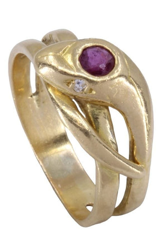 Bague BAGUE SERPENT RUBIS ET DIAMANTS 58 Facettes 078091
