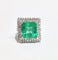 Bague 52.5 Bague or blanc émeraude de Colombie et diamants 58 Facettes 1-753/1