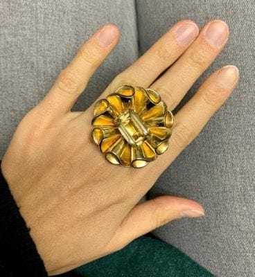 Broche Broche or jaune citrine 58 Facettes CEY19