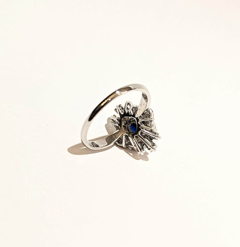 Bague Bague marquise saphir et diamants baguettes 58 Facettes