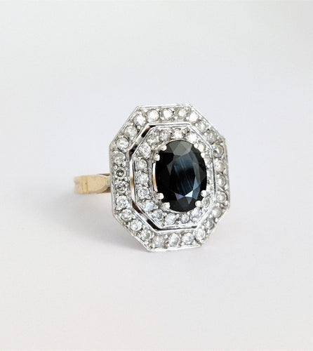 Bague 50 Bague octogonale saphir et diamants 58 Facettes 1-866/7
