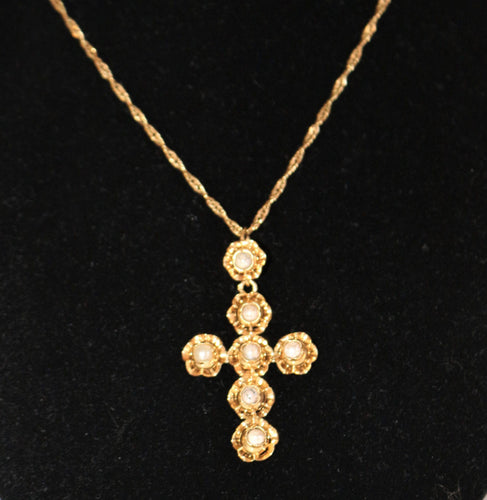 Pendentif Pendentif Croix Or Jaune et Perles 58 Facettes 483