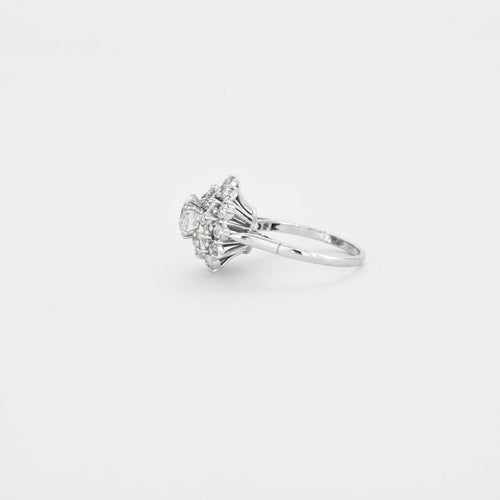 Bague 54 Bague Fleur Vintage Diamants 58 Facettes 1950