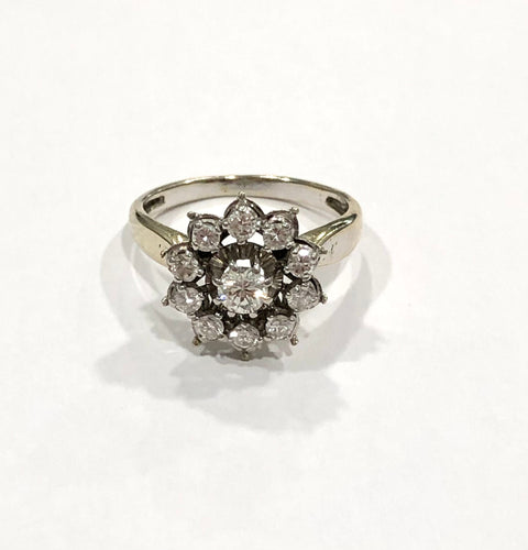 Bague Bague en platine fleur diamants 58 Facettes