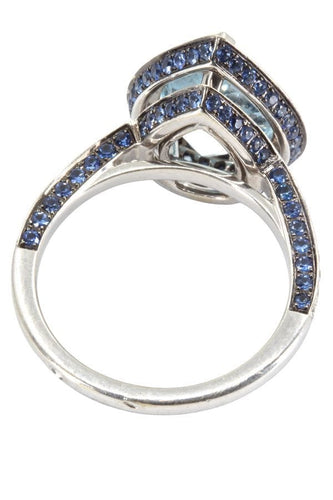 Bague BAGUE MODERNE TOPAZE, SAPHIRS ET DIAMANTS 58 Facettes 040291