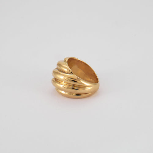 Bague 52 Bague en Or jaune & godrons 58 Facettes