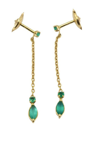 Boucles d'oreilles BOUCLES D'OREILLES PENDANTES ÉMERAUDES 58 Facettes 048071