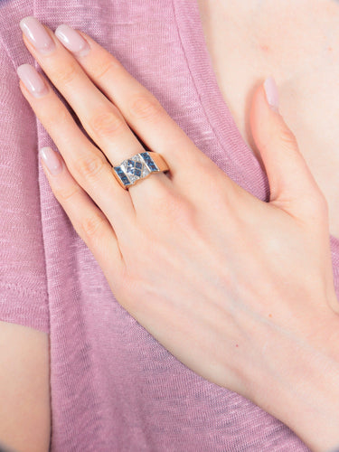 Bague Bague Tank Or Jaune 58 Facettes