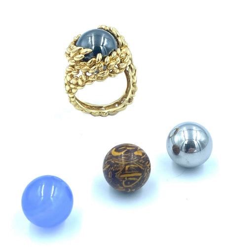 Bague GILBERT ALBERT. Bague or et billes interchangeables 58 Facettes