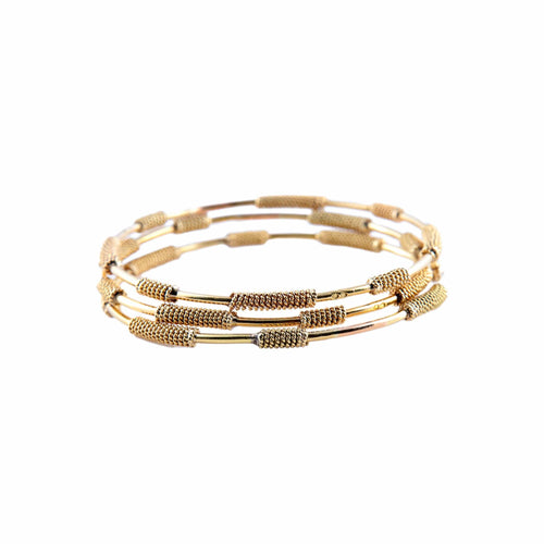 Bracelet Trois Bracelets Jonc OR Jaune 58 Facettes