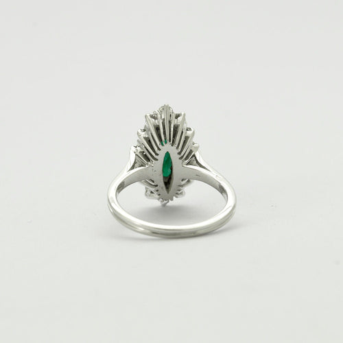 Bague 50 Bague Marquise Or Emeraude Diamants 58 Facettes