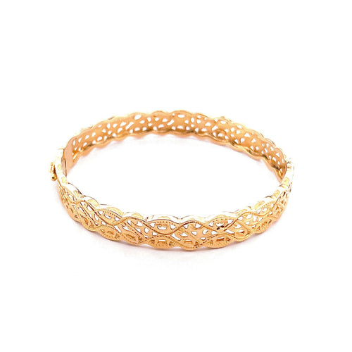 Bracelet Bracelet jonc dentelle or jaune 58 Facettes