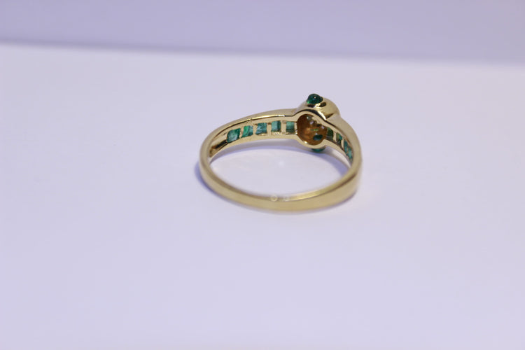 Bague 54 Bague Or Diamants et Emeraudes 58 Facettes