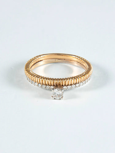 Bague 53 Bague Solitaire Deux Ors 58 Facettes