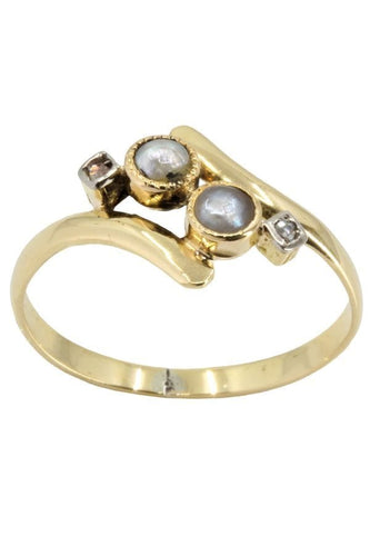 Bague 49 BAGUE TOI ET MOI NAPOLÉON III PERLES ET DIAMANTS 58 Facettes 052021