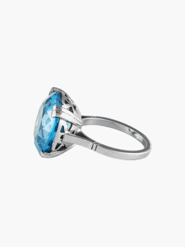 Bague Bague Argent Art Déco Pierre de Synthèse 58 Facettes