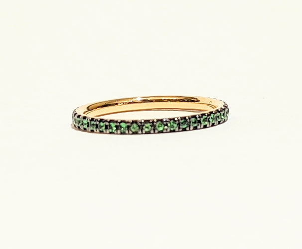 Bague DJULA anneau en or et saphirs verts 58 Facettes