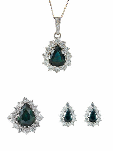 Bague 50 Parure Saphirs Diamants 58 Facettes