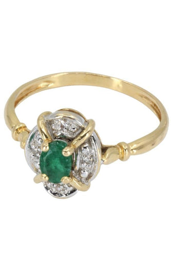 Bague BAGUE MODERNE ÉMERAUDE ET DIAMANTS 58 Facettes 050681