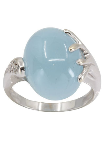Bague BAGUE QUARTZ BLEU ET DIAMANTS 58 Facettes 043661