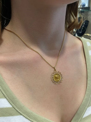 Pendentif MÉDAILLE VIERGE MODERNE 58 Facettes 051381
