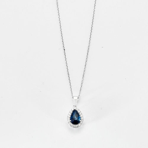 Collier Collier Saphir poire Diamants 58 Facettes