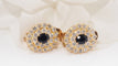 Boucles d'oreilles Boucles d'oreilles en or jaune, saphirs et diamants 58 Facettes 32071