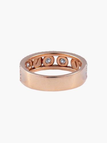 Bague Demi Alliance Or rose, sertie de diamants 58 Facettes