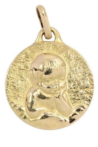 Pendentif MÉDAILLE ANICENNE CHÉRUBIN SIGNÉE "AUGIS" 58 Facettes 053851