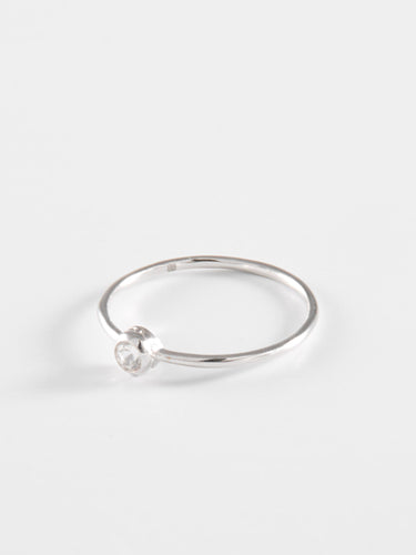 50 Bague Solitaire Saphir Blanc et Or Blanc 58 Facettes