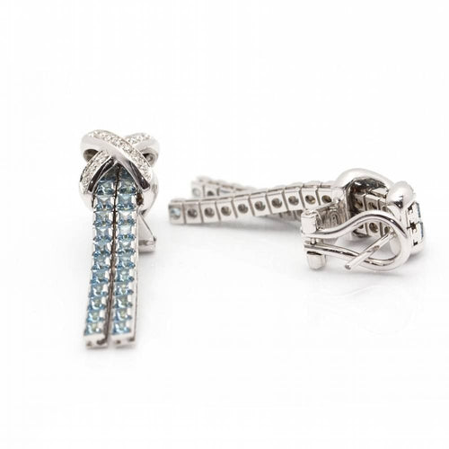 Boucles d'oreilles Boucles d'oreilles Topazes Diamants Or blanc 58 Facettes D360524FJ