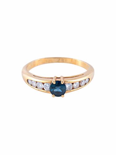Bague Bague Or Jaune Saphir Diamants 58 Facettes