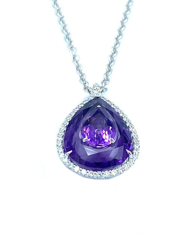 Collier BOGHOSSIAN. Collier Shine Améthyste et Diamants 58 Facettes