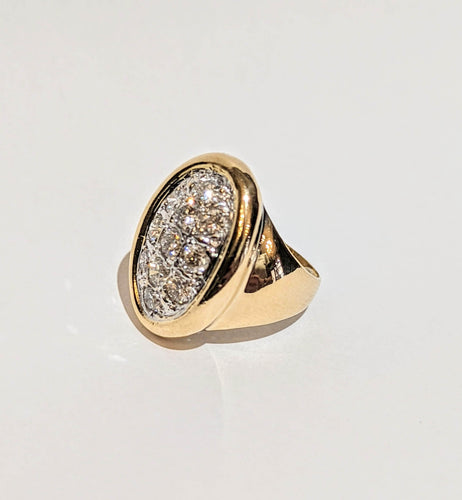 Bague 46 Bague chevalière pavée de diamants 58 Facettes