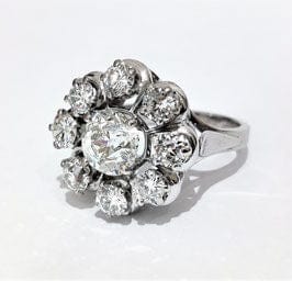 Bague 55 Bague Or blanc Marguerite Diamants 58 Facettes 1-936/1