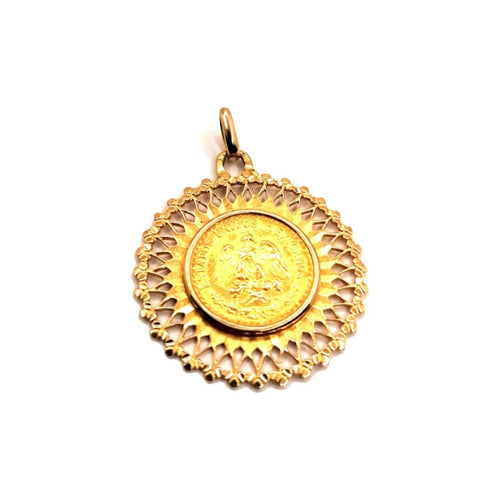 Pendentif PENDENTIF PIÈCE DOS PESOS OR JAUNE 58 Facettes 3783