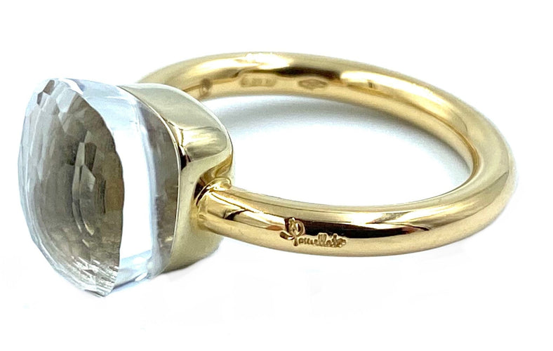Bague Pomellato. Bague Nudo Classique or et quartz blanc 58 Facettes