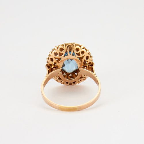 Bague Bague Topaze bleue Diamants 58 Facettes