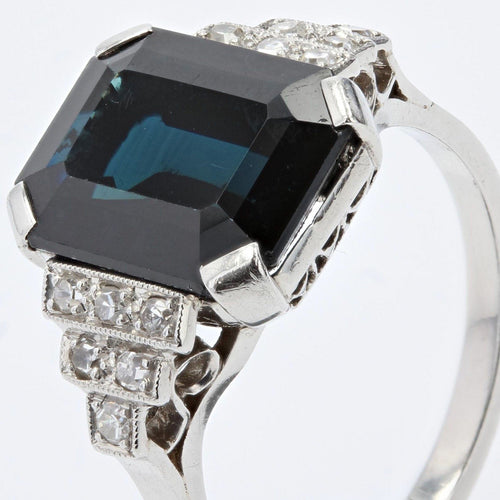 Bague 53 Bague art déco saphir diamants ancienne 58 Facettes 22-108