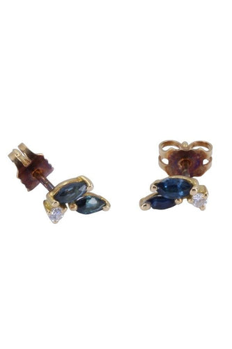 Boucles d'oreilles Boucles d'oreilles or jaune, saphirs et diamants 58 Facettes 080301