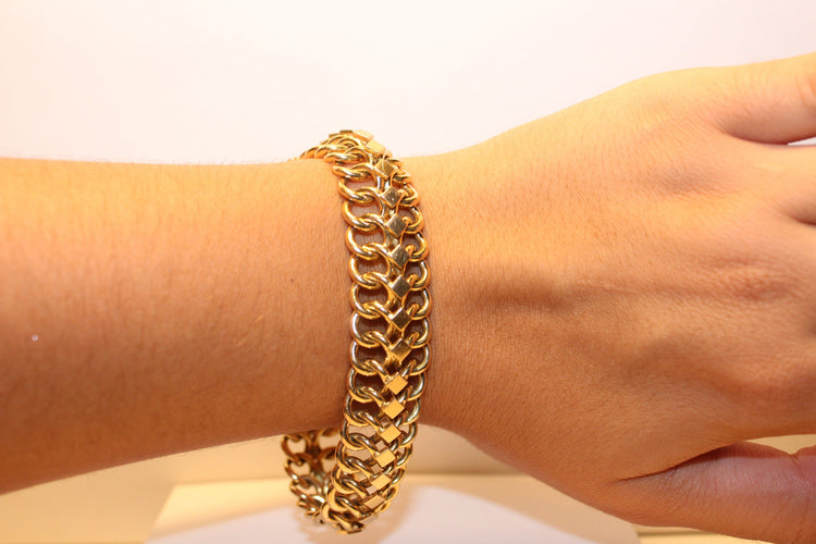 Bracelet Bracelet Maillons et Losanges 58 Facettes 11426D