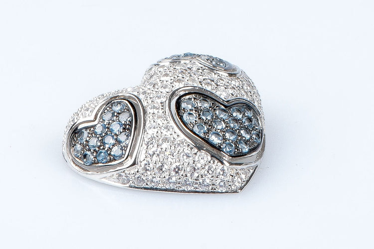 Pendentif Pendentif coeur en or blanc 58 Facettes 111.30249-59