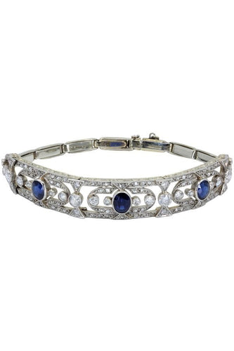 Bracelet BRACELET ART DÉCO SAPHIRS ET DIAMANTS 58 Facettes 044311