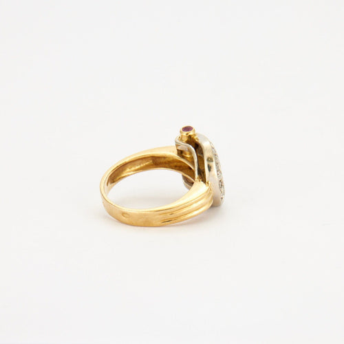 Bague 50 Bague fer à cheval, en Or jaune, diamants 58 Facettes