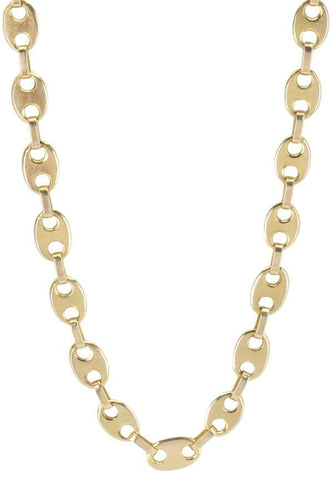 Collier CHAINE MAILLE GRAIN DE CAFÉ PLATE 58 Facettes 054571