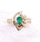 Bague 57 Bague émeraude poire et diamants 58 Facettes